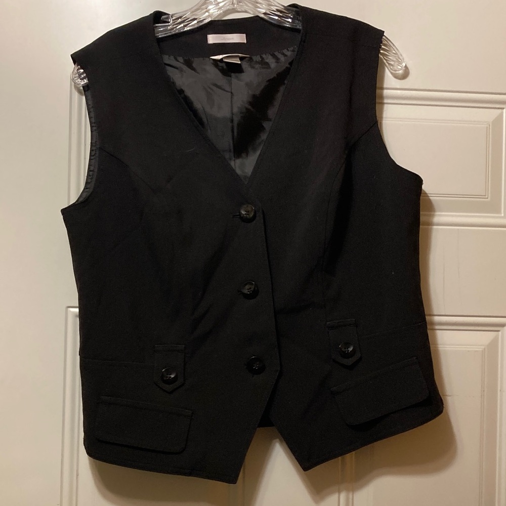 Christopher & Banks Black Women's Tailored Vest L